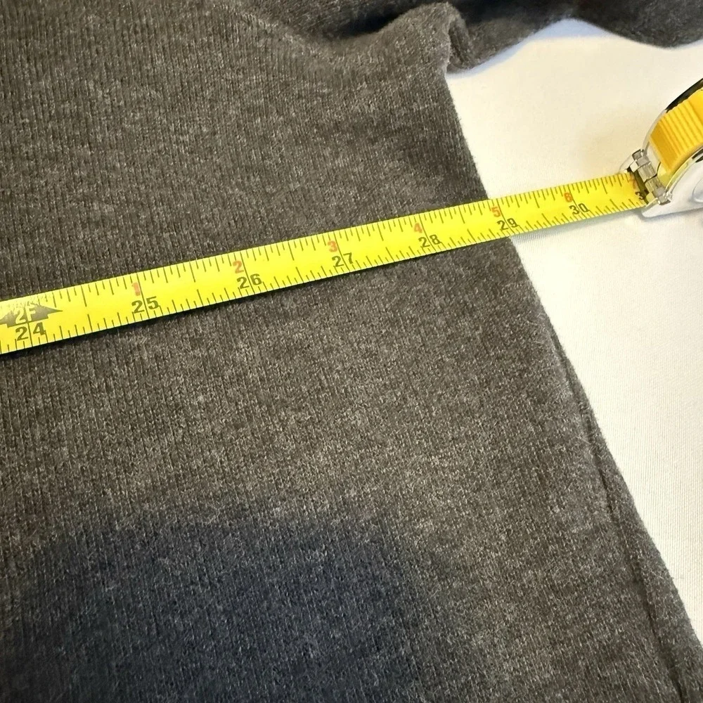 Lands End Sweater Pullover Mens 2XL Gray 1/4 Zip Knit Casual‎ Adult Long Sleeve